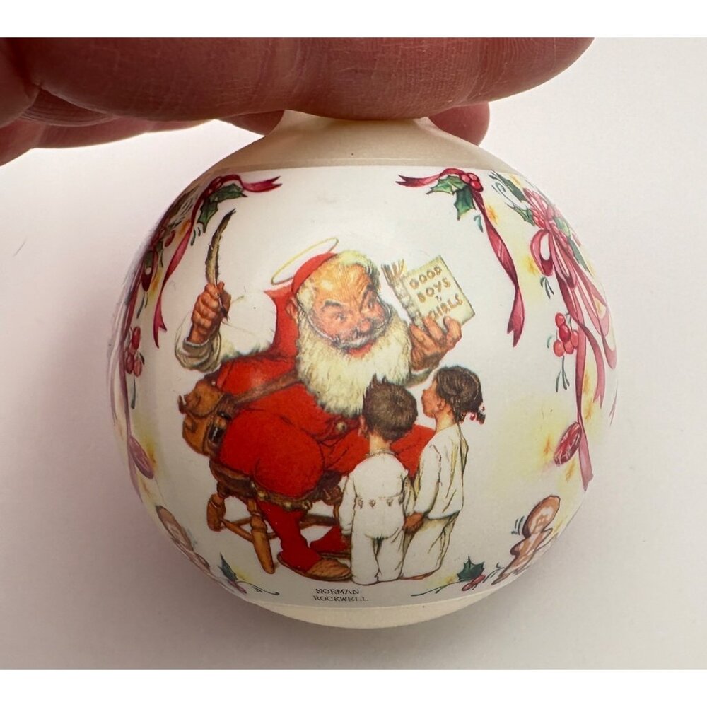 Norman Rockwell Hallmark Keepsake Santas Visitors Christmas Ornament Ball 1995 - Picture 6 of 9